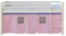 Homestyle4u Kinderbett 90x200 Weiß Hochbett mit Treppe Vorhang Rosa Bettgestell Holz Kiefer Kinderzimmer