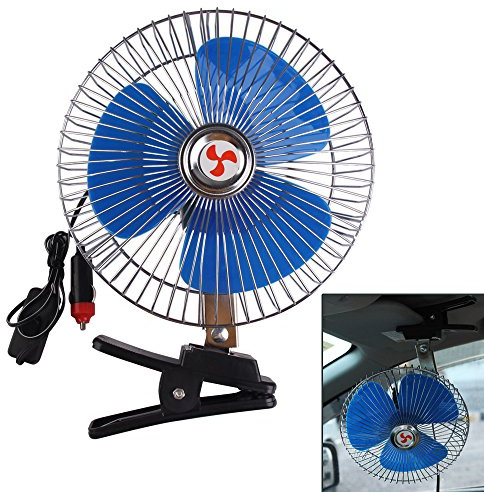 Demiawaking 8 Zoll 12V beweglicher Träger-Auto Ventilator oszillierende Auto Lüfter Kühler Selbstkühler Ventilator