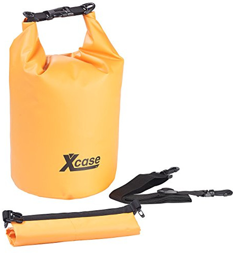 Xcase Packtasche wasserdicht: Wasserdichter Packsack, strapazierfähige Industrie-Plane, 10 l, orange (Ausrüstungstasche, Rollbeutel, Sack)