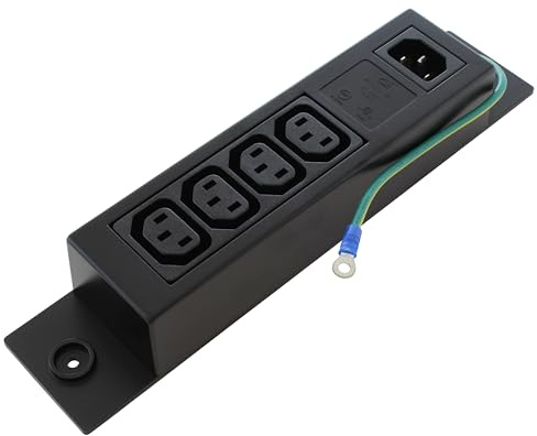 AC WORKS [WS-045-0-4WG] IEC IT/Server/PDU Power Strip IEC C14 Inlet to (4) IEC C13 (Sheet F) with Grounding