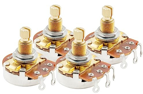Musiclily Pro Metrisch B500K Potentiometer Split Messing Shaft 4er Set | Linear Poti, für E-Gitarre Bass