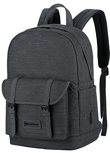 Nordace Mochila clásica Comino con puerto de carga USB, resistente al agua, mochila diaria para computadora portátil para escuela, universidad, Carbón, M, Mochilas Daypack