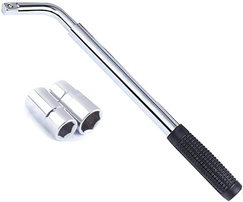 KickFun Universal-Radmutternschlüssel (17 mm, 19 mm, 21 mm und 23 mm) für Auto-Radmutternschlüssel, arbeitssparend, Demontage-Reifenschlüssel (50,8 cm)