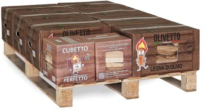 Legna da ardere di olivo + Legnetti accendifuoco (Olivetto + Cubetto) (7+2)