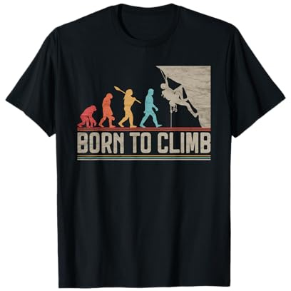Born to Climb Evolution Nacido para Escalar Escalada Camiseta