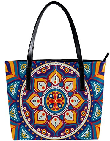Mandala-Boho-Schultertasche, indisch, Vintage-Stil, bunt, leicht, lässig, Schultasche, Lehrertasche, Handtasche, Mehrfarbig