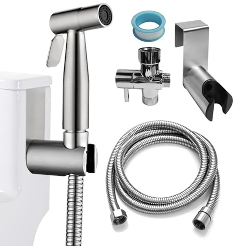 sports flyfree Handheld Bidet Sprayer Kit, Bidet Attachment for Toilet with Adjustable Water Pressure Control and Hose Bidet for Feminine Wash, Toilet Cleaning, Pet Bath