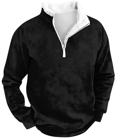 KONG JIMFAN Sweatjacke Herren Warm Herren Hoodie Mit Print Pullover Oversized Hoodie Herren Y2k Hoodie Schwarzer Pullover Herren Kapuzen Pullover Für Paare(Black,XL)