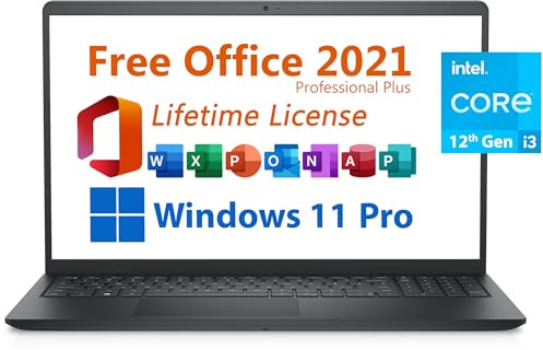 Dell 2024 Inspiron 15 Laptop, Free Microsoft Office 2021 with Lifetime License, 15.6 FHD 1920 x 1080, Intel 6-Core i3-1215U upto 4.4 GHz, 16GB DDR4 RAM, 2TB PCIe SSD, Windows 11 Pro, Black