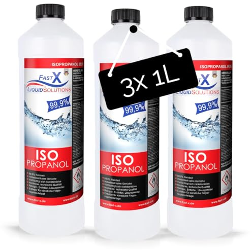 Isopropanol 99,9% Reiniger 2-Propanol Isopropylalkohol – 3x1 Liter Bundle | Hochprozentiger IPA Reinigungsalkohol für Haushalt & Elektronik | Made in Germany