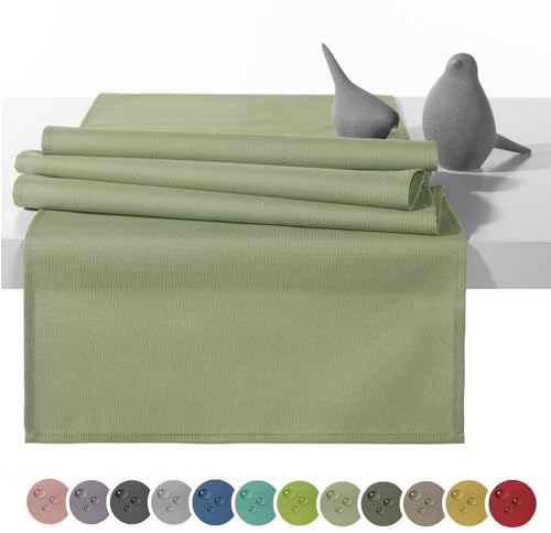 heimtexland Outdoor Tischläufer Garten Tischdecke 45x145 Tischdeko wasserabweisend wetterfest UV-beständig Typ551 Mint