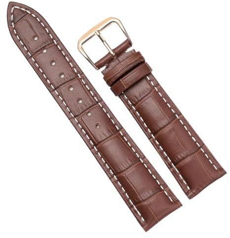 Chlikeyi Armband 10–24mm Echtleder-Uhrenkette mit Krokodilmuster für Damen und Herren, Farbe 6, 22mm
