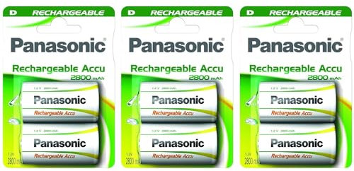 PANASONIC Lot de 3 Blisters de 2 Piles Rechargeables R2U D/HR20 2800Ni-MH - 1,2V