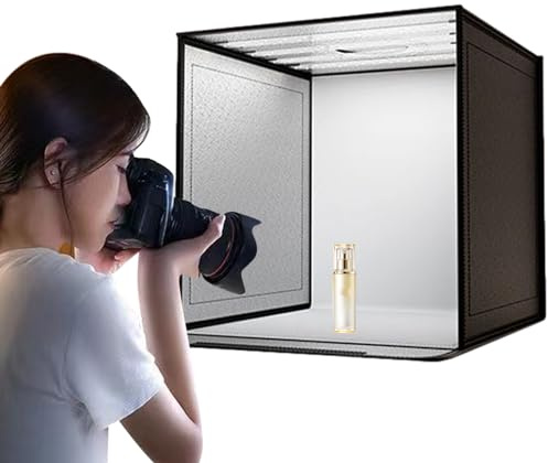Del Fotobox für Fotos, Fotokabine, verstellbar und faltbar, mit Beleuchtung, Fotoset für Haustiere, Armbänder, Ringe, Make-up, Modelle