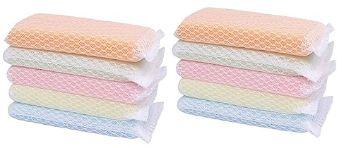 Healvian Scouring Pad 10pack Kitchen Sponge Dishwashing Cloth, Highly Absorbent Double-Sided Scrubbing Surface, Will Not Scratch, for Kitchen Counters and Sinks Random Color