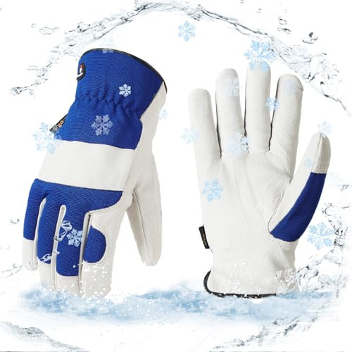 Vgo... -20℃/-4°F COLDPROOF,Winter Work Gloves,Mechanics Gloves,Impact Gloves,Anti-Vibration Gloves,Heavy DutyPA7226FW(Blue,L)
