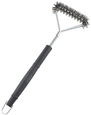 Brosse à Barbecue, 44.5cm Brosse de Nettoyage pour Barbecue, Brosse Barbecue en Acier Inoxydable, Brosse Grille Barbecue, Noir