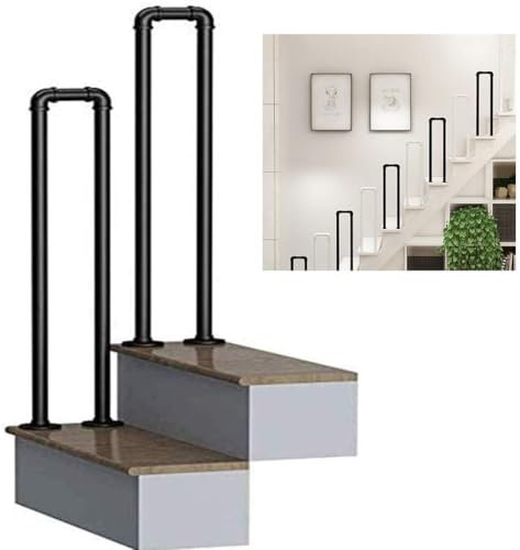 Pasamanos Interior Y Exterior Cuerda Pasamanos De Escalera De Metal En Forma De U Tamaño Opcional 40 Cm-100 Cm Seguridad Para Niños Mayores Para Jardín Y Exteriores Pasamanos De Escal(Size:90cm/2.9ft)