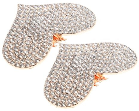GALPADA 2pezzi Fermagli Per Scarpe a Forma Di Cuore Con Cristalli Accessori Decorativi Per Tacchi Alti Clip Per Scarpe Staccabili Per Ogni Occasione