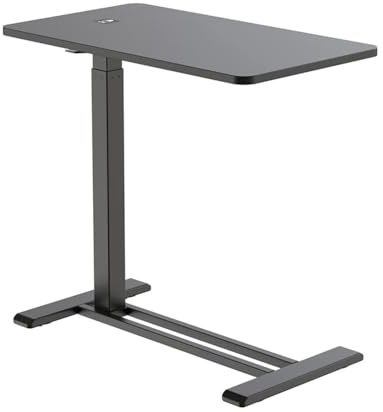 Spacetronik Höhenverstellbarer Beistelltisch mit Rollen | Mobiler Stehpult Höhenverstellbar 66–106 cm, Laptoptisch für Couch, Bett & Homeoffice, Tischplatte 80x45 cm, Schwarz