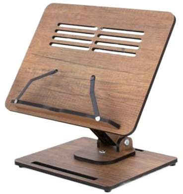 HYKJCSS Buchständer Buchhalter Verstellbares Bücherregal, Schreibtisch-Bücherregal Mit Seitenklammern, Faltbares Bücherregal Aus Holz Kochbuchhalter