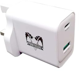 PowerGoat 65W Replacement For Asus AD10380, A19-065N3A, 0A001-00892300 UK Wall Plug GaN USB-C Adapter Power Supply AC Mains Charger White