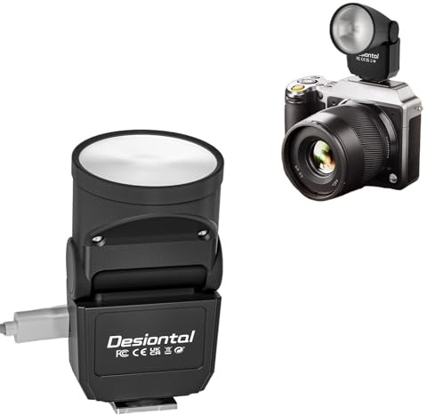 F02 Mini fotocamera Flash – Fotocamera Flash compatta e portatile con GN8, universale, porta di ricarica Type-C, temperatura di colore 6200K per migliori effetti di riempimento della fotocamera