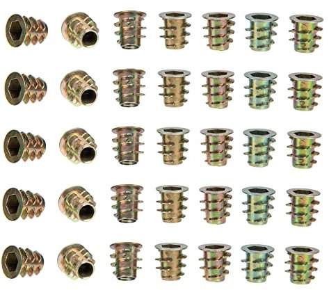 PRETYZOOM 100piezas Tuercas Hexagonales Roscadas Insertos De Madera Para Muebles Tornillos De Fijación Con Rosca Autorroscante Para Ensamblaje Sólido Fácil Instalación