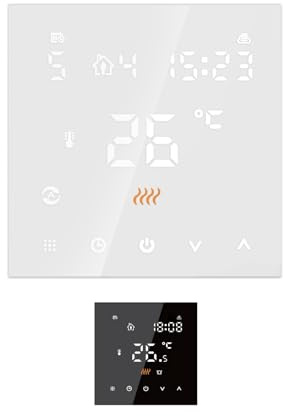 WARMON Design touch screen, termostato intelligente TS300, sottile, per riscaldamento elettronico a pavimento, Amazon Alexa & Google Home, colore: bianco