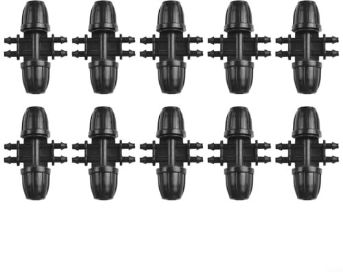 Set di 10 connettori a T per tubo di irrigazione per il collegamento di sistemi a goccia da 12 e 14 pollici