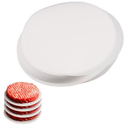 1000 Pièces Disques à Burger 10 cm, Papier Sulfurisé Rond, Feuilles de Papier Deli pour Burgers, Papier Steak Haché Papiers Antiadhésif, pour Hamburgers, Galettes de Hamburger