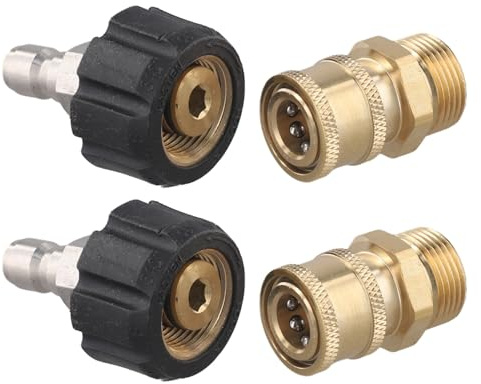 4 raccordi ad innesto rapido per idropulitrice, adattatori a prova di perdite, compatibili con tubi da giardino e tubi per lavaggio elettrico