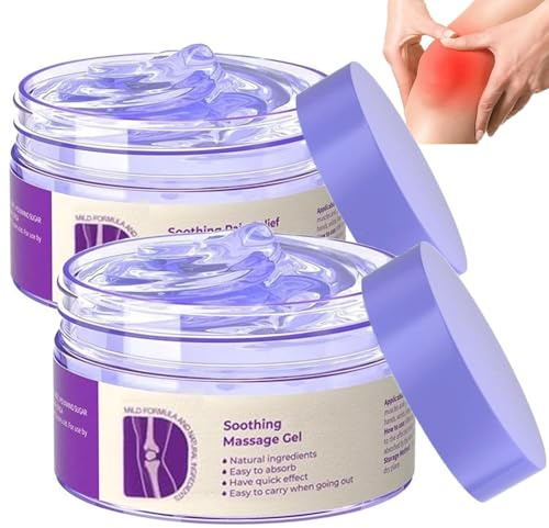 2 PCS Soothing Relief Massage Gel, Joint Gel Purple Gel Cooling Soothing Knees, Lumbar, Neck, Back, Shoulders, Hands, and Feet Body Ceams