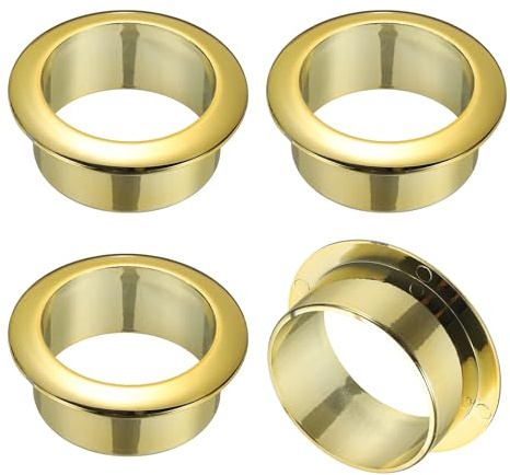 M METERXITY 4-Pack Desk Grommet, 1.4 Inch/35mm Plastic Desktop Cable Hole Cover Plastic Grommet for Home/Office Desktop Wire Organizer [Gold]
