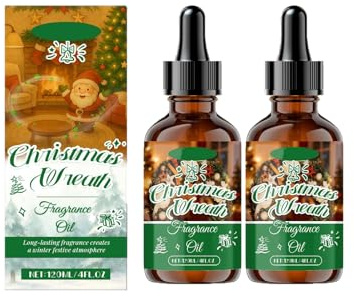 Ätherische Öle für Weihnachten, Ätherische Öle für Diffuser Weihnachten, Winter Duftöle Für Diffuser Seifenherstellung Kerzen Geburtstag Reise Wohnzimmer (2Pcs)