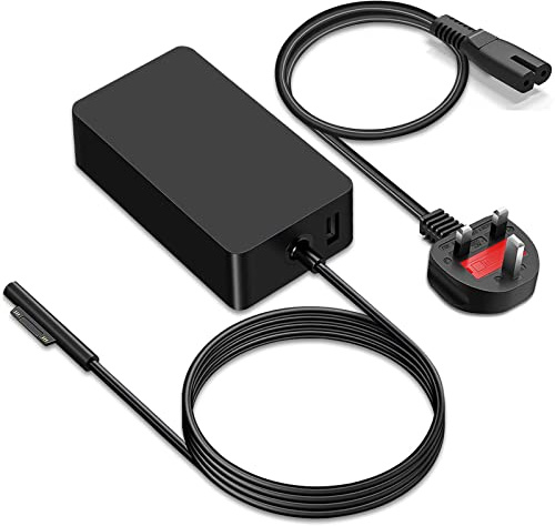 Surface Pro Charger, 65w Microsoft Surface Charger | for Surface Pro 3/4/5/6/7/8/9/10/X/11, Microsoft Surface Book/Laptop/Tablet - 15V 4A DC Power Supply with 5V 1A USB Port