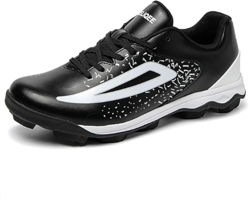 Wtharosa Zapatillas de béisbol duraderas Tacos de Goma para Entrenamiento aptas también para Softball y Ejercicios de Campo Ligeras,Negro,40 EU