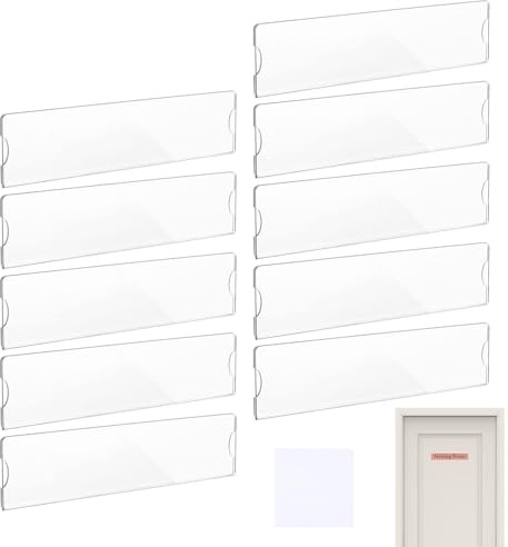 Soportes Acrílicos Para Placas De Identificación: 10 Letreros Para Puertas, Transparentes, Estuche Transparente Para El Lugar De Trabajo, Exhibición Protectora Para Hoteles | Placas De Identifi