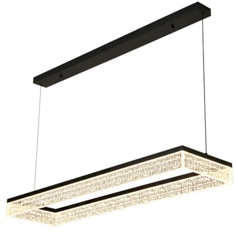 MTNROO Lámpara Colgante Minimalista De Lujo Araña Colgante Rectangular Regulable Luminaria Techo Industrial Contemporánea LED Lámparas Suspendidas Huecas Estilo Nórdico Para Comedor Comercial