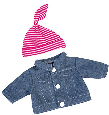 Bayer Design 83054AA Kleidung für Puppen Circa 30 cm, Jeansjacke mit Mütze, Puppenzubehör