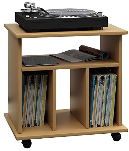 VCM Beistelltisch 60x45x59 cm 4 Fächer Rollen Holzwerkstoff Set | Praktische Ablagefläche mit zusätzlichem Stauraum - in Wohn- oder Schlafzimmer - für Designliebhaber