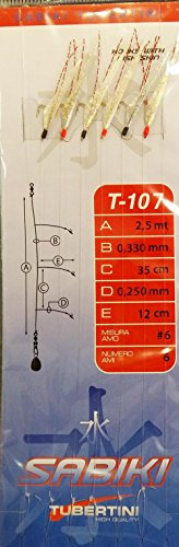 Tubertini SABIKI T-107 N.6 - HOOK DA PESCA - HOOK - amo da pesca - 6 pezzi