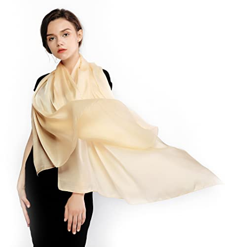 RIIQIICHY Stola Damen Festlich für Abendkleid Hochzeit Beige Schal Tücher Schultertuch Sommer