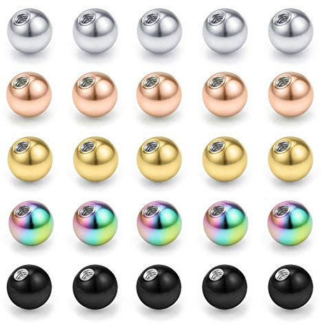 Funseedrr Reemplazo de Bolas de Piercing de Acero Inoxidable 16G (1.2mmx3mm) Joyería Piercing del Cuerpo