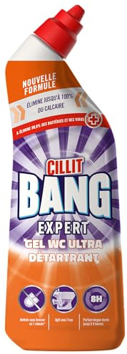 Cillit Bang Gel WC Détartrant 750 ml – Nettoyant Toilettes Anti-Calcaire, Dissout le Tartre Incrusté, Action Sans Brosse