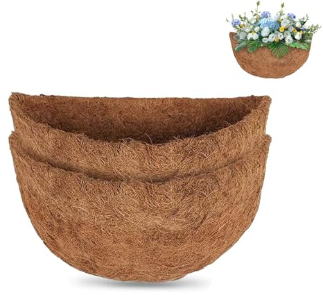 HXHON Kokosfaser-einlagen für Wandpflanzen, Kokosfaser, Blumenkasten, geformte Einsätze, Garten, Wandkorb, Krippe, Hängekorb, (35 cm)