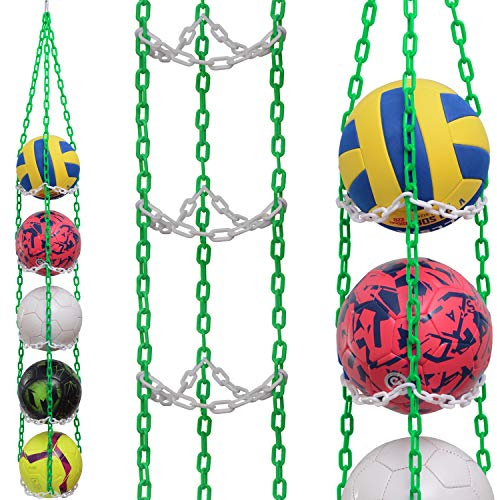 Vailantes® Ballaufhänger - Fußball Volleyball Basketball Originaler Ballhalter Fussball Deko Aufbewahrung Kinderzimmer Regal Hängendes Regal Ball Kinder Fussball Regal Hängend (Grün/Weiß)