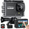 COOAU Nuova Action Cam 4K WiFi 64MP Touch Screen con Microfono Esterno fotocamera subacquea 40M con Telecomando EIS Stabilizzazione action camera 170° 2 Batterie 1350mAh/Accessori