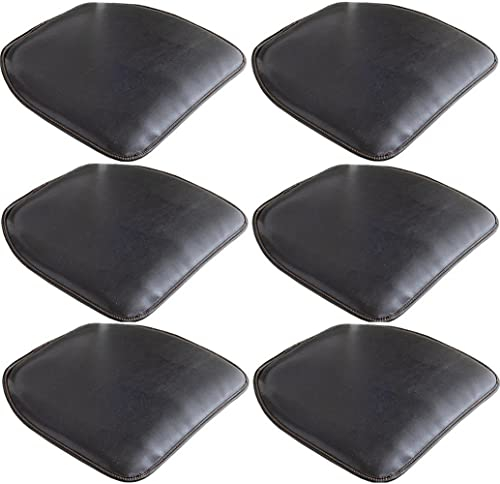 Esszimmerstuhlauflage, Stuhlkissen für Esszimmerstühle, 1/2/4/6er-Pack, wasserfestes Leder-Stuhlkissen mit rutschfester Unterseite, Stuhlauflagen für Esszimmerstühle (Farbe: Schwarz-A, Größe: 6er-Set)