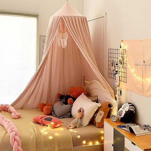 Flipped Warmth Baby Baldachin Betthimmel Kinder Babys Bett Baumwolle Hängende Moskiton Für Schlafzimmer Ankleidezimmer Spiel Lesen Zeit Baldachin Kinderzimmer,Rosa